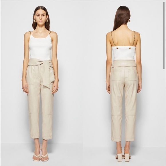 SIMKHAI Tessa Vegan Leather Tie Pants - Picture 1 of 16